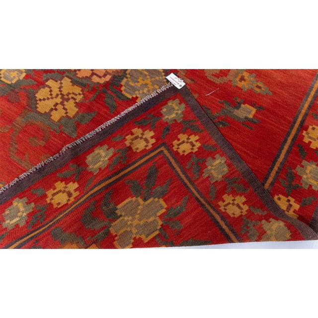 Red Doris Leslie Blau Antique Bessarabian Russian Flatweave Rug In Crimson - c. 1920 For Sale - Image 8 of 8