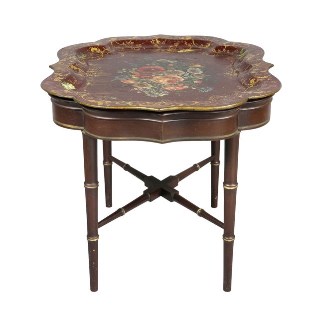 Victorian Papier Mache Tray Table For Sale - Image 11 of 12