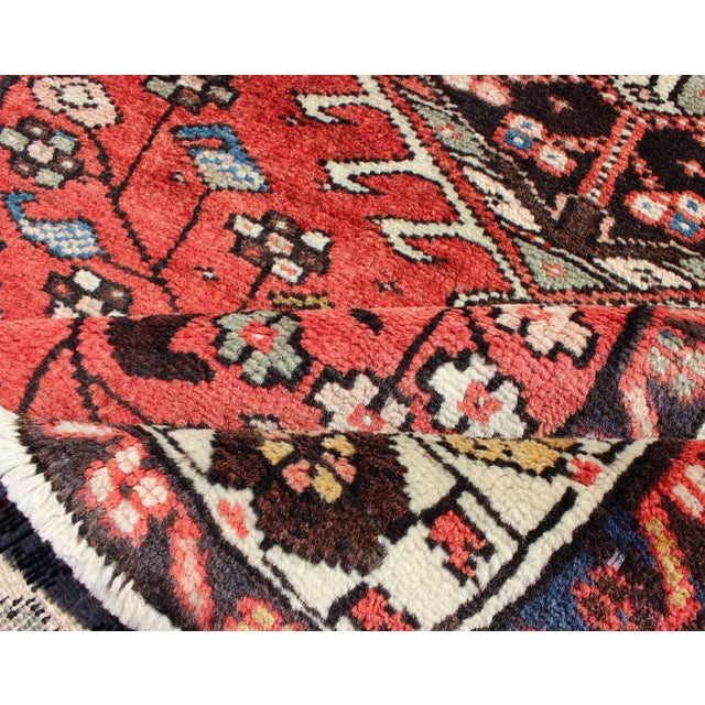 1950s Keivan Woven Arts, H-503-04, 1950s Vintage Karadjeh Soft Red Runner - 3′10″ × 12′8″ For Sale - Image 5 of 13