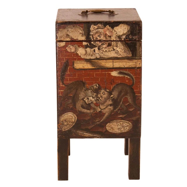 19th Century Small Painted Four-Bottle Cellarette For Sale - Image 5 of 5