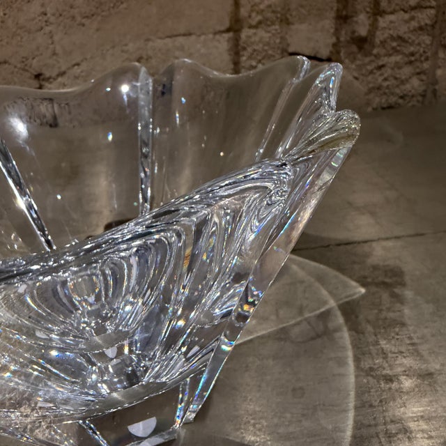 Vintage Orrefors Orion Clear Crystal Art Glass Bowl Lars Hellsten,Sweden For Sale In San Diego - Image 6 of 9