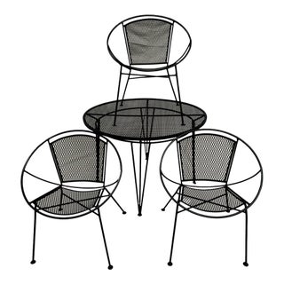 Mid 20th Century Tempestini Atomic Table With 3 Radar Chairs - A Set, Attributed For Sale