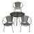 Mid 20th Century Tempestini Atomic Table With 3 Radar Chairs - A Set, Attributed For Sale