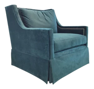 Gabby Helena Turquoise Velvet Modern Swivel Club Chair