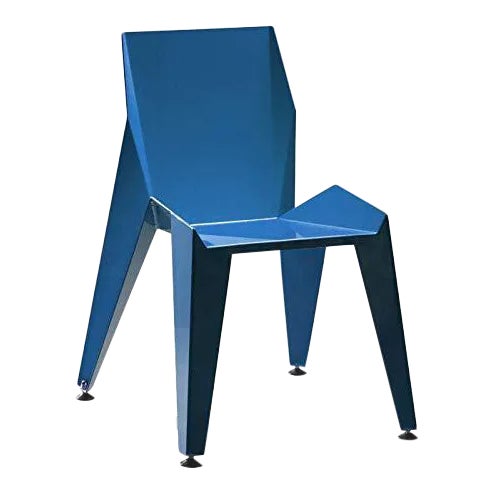 Origami Inspired Edge Blue Chair | Indoor & Outdoor Chair For Sale