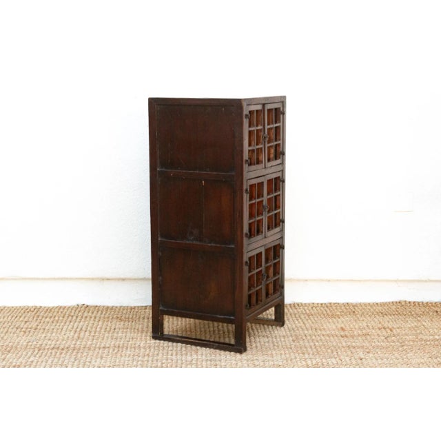 Antique Lattice Doors Slim Kitchen Cabinet For Sale - Image 10 of 12
