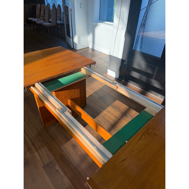 Danish Modern Teak Expanding Dining Table by Nordisk Furniture, Denmark – Self-Storing Leaves For Sale - Image 13 of 18