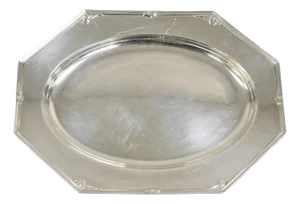 Vintage Reed & Barton Edwardian Silver Plated Octagonal Serving Platter Tray