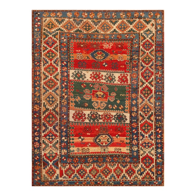 Nazmiyal Collection Antique Caucasian Kazak Rug For Sale