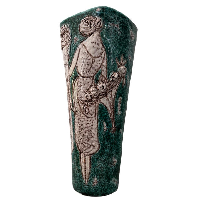 Mid-Century Modern Mid 20th Century Fratelli Fanciullacci Italian Figural Relief Vase For Sale - Image 3 of 16