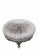 Hollywood Regency Carved Round Ottoman with Pleated Velvet Upholstery An elegant Hollywood Regency-style round ottoman...