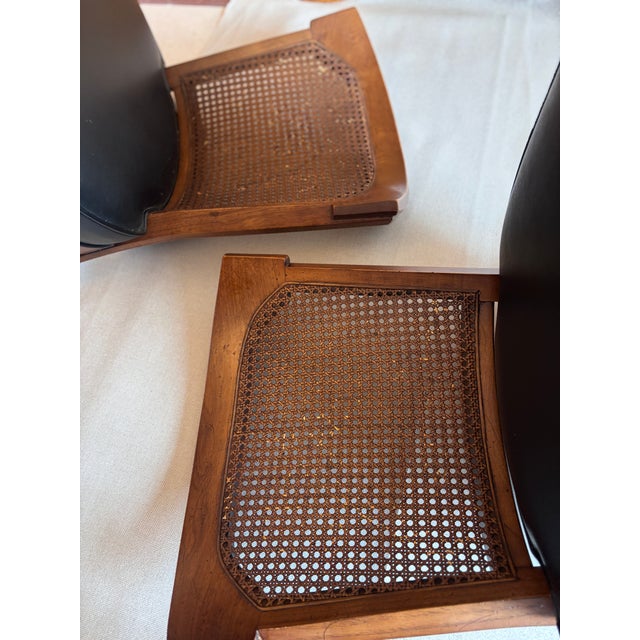 1960s Vintage Henredon Neoclassical Caned Back Side Chairs, a Pair For Sale - Image 5 of 8
