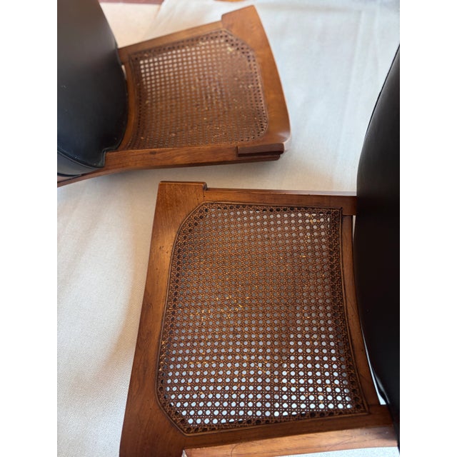 1960s Vintage Henredon Slipper Chairs - Neoclassic Caned Backs, a Pair For Sale - Image 5 of 8
