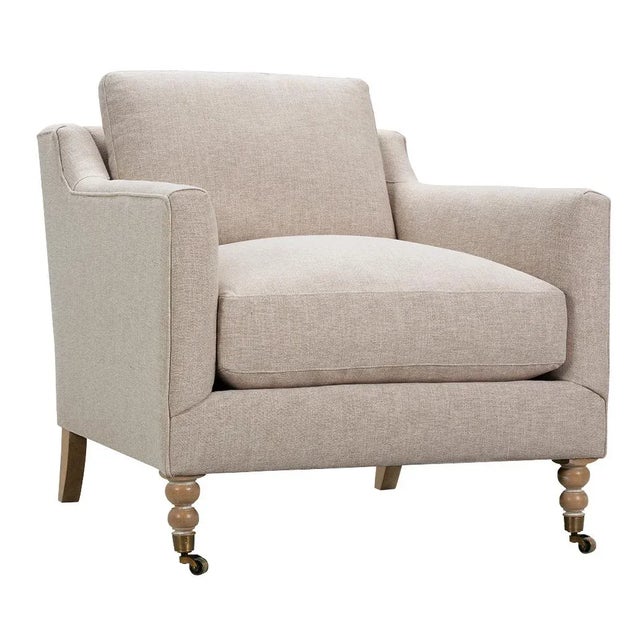 Greta Chair, Flax Linen For Sale - Image 13 of 13