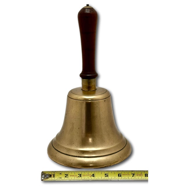 Unusually Very Large Size Antique American Brass Schoolhouse Bell - Circa Mid 19th Century For Sale - Image 17 of 18