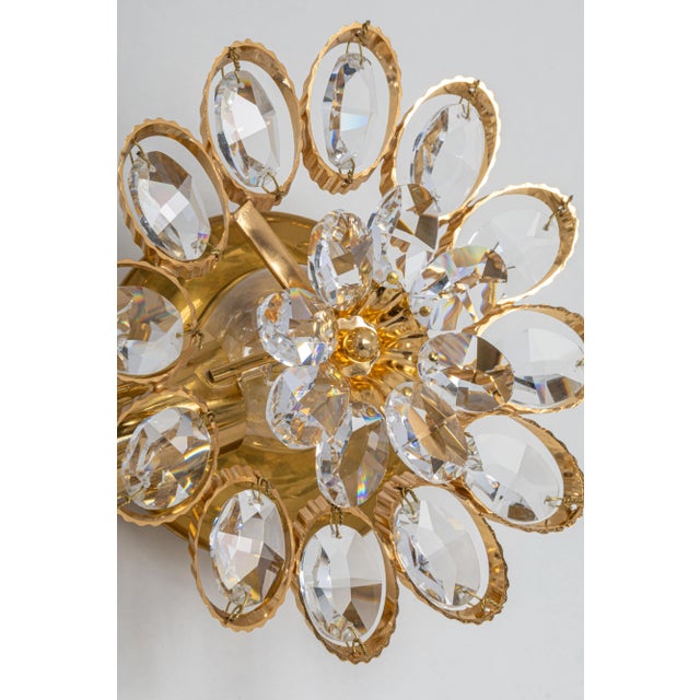 Gilt Brass Flower Shape Wall Lights from Palwa, Germany, 1970s For Sale - Image 4 of 10