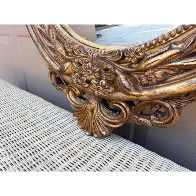 Gold Large Federal Giltwood Eagle Convex Mirror, 20th Century For Sale - Image 8 of 14