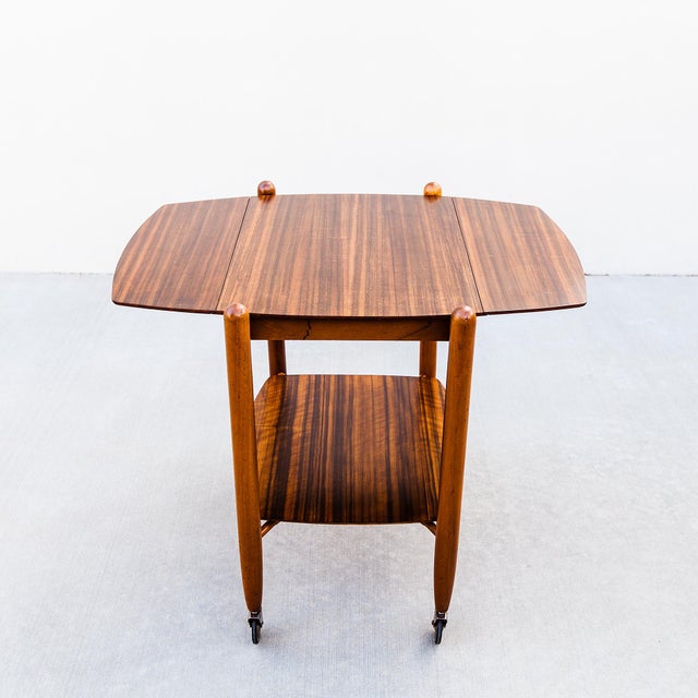 Vintage 1950s British Mid Century Modern Expandable Bar Cart by Vanson For Sale - Image 12 of 12