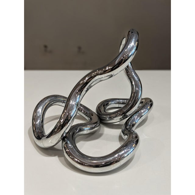 Postmodern Richard X. Zawitz Chrome Tangle Sculpture, Postmodern Design Object, Circa 1980s For Sale - Image 3 of 5
