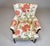 A fully restored vintage Mahogany accent chair, Regency in style with carved scroll arms, tapered and splayed legs...