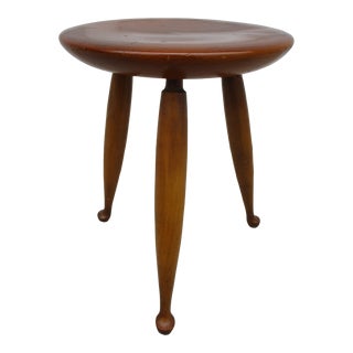 Knotty Pine Three-Legged Tripod Milking Stool For Sale