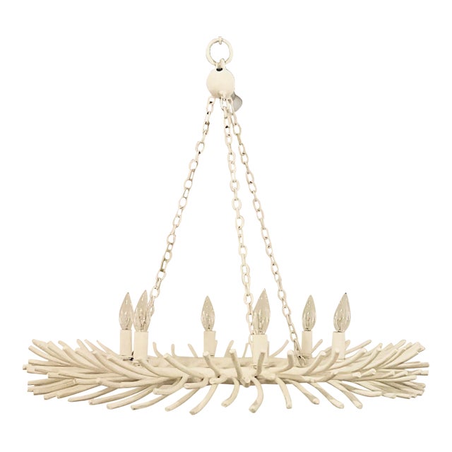 Made Goods Modern White Metal Bruna Chandelier For Sale