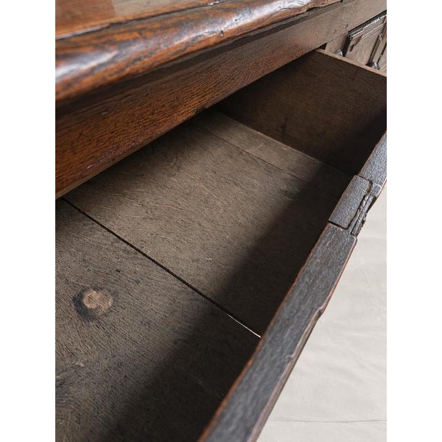 Late 17th Century Geometrically Moulded Oak Console Table For Sale - Image 10 of 13