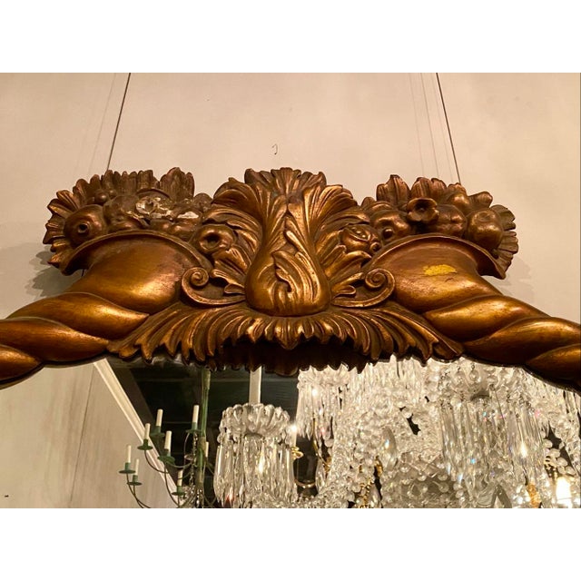 Federal Cornucopia Oval Ornate Mirror 35”x 34” Antique For Sale - Image 4 of 5