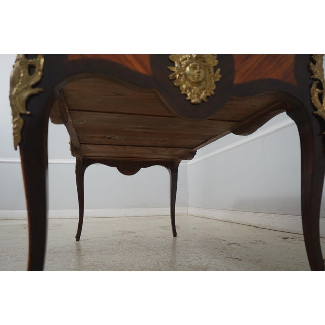 Vintage 19th Century Louis XV Style Walnut Beaureauplate Partner Writing Desk For Sale - Image 16 of 17