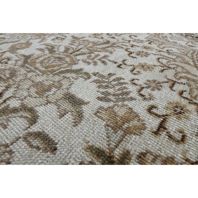 1970s Vintage Persian Handmade Wool Cotton Beige Area Rug For Sale - Image 9 of 11