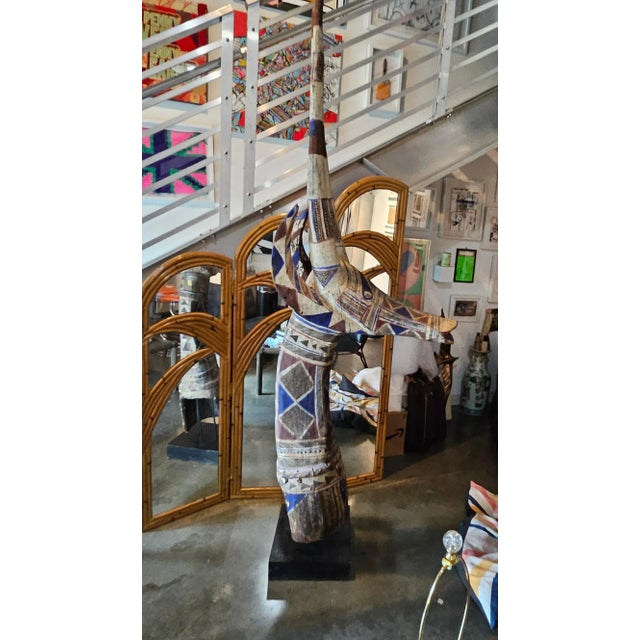 Mid Century Kurumba Adone Burkina Faso Headdress Mask For Sale - Image 9 of 11