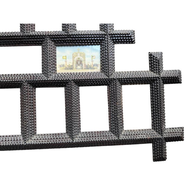 Folk Art 1900s Large Tramp Art Frame Folk Art For Sale - Image 3 of 7