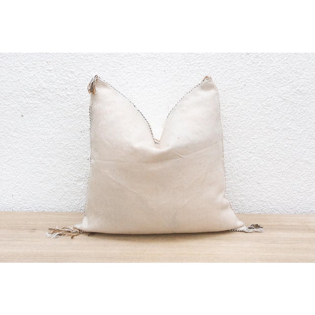 1990s White Kasbah Silk Rug Pillow For Sale - Image 5 of 6