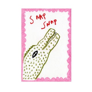 "Crocodile Snap Snap" Contemporary A4 Giclée Print For Sale
