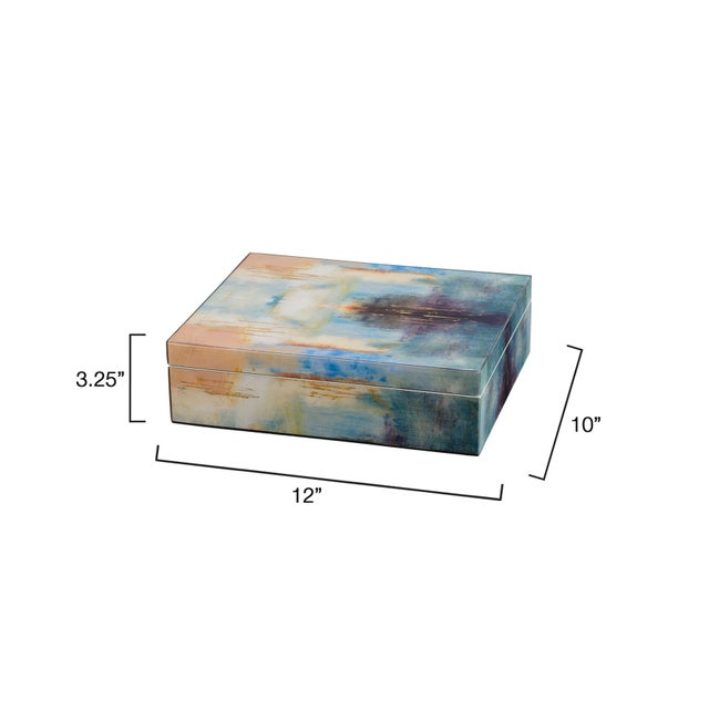 Contemporary Jamie Young Colorwash Laquered Box, Blue For Sale - Image 3 of 6