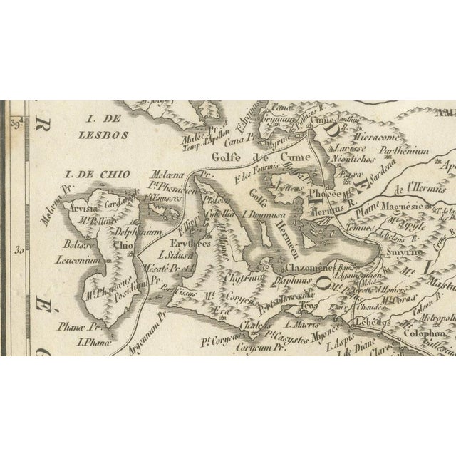 Antique Map of Asia Minor Coast and Greek Islands from Ambroise Tardieu, 1825 For Sale - Image 11 of 13
