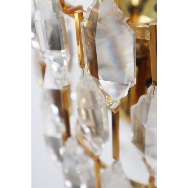 Hollywood Regency Lead Crystal and Gold Wall Lights, Palwa, 1970s, Set of 2 For Sale - Image 12 of 18