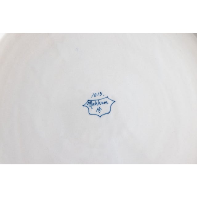 Blue Monumental Antique Dutch Delft Faience Makkum Floral Scalloped Charger For Sale - Image 8 of 9