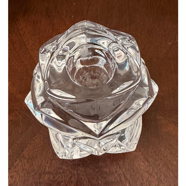 Vintage Gorham Rose Petal Full Lead Crystal Candlestick, West Germany-Original Box For Sale In Charleston - Image 6 of 12