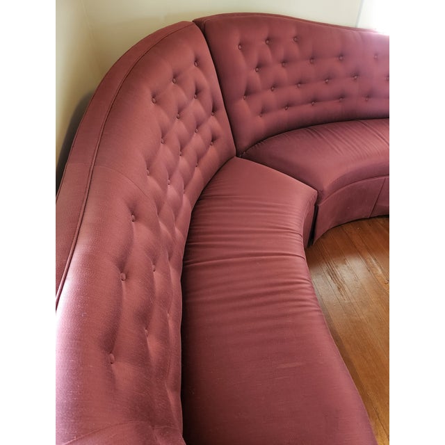 Thomasville 1930s Hollywood Regency Style Thomasville "The Contessa" Curved Sectional Sofa - Humphrey Bogart Collection For Sale - Image 4 of 8