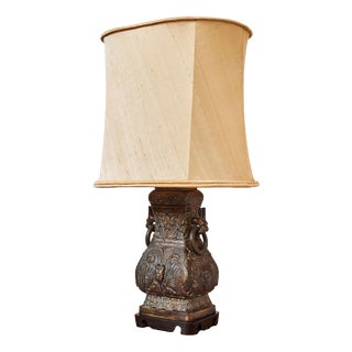 Asian Bronze Table Lamps, Set of 2 For Sale