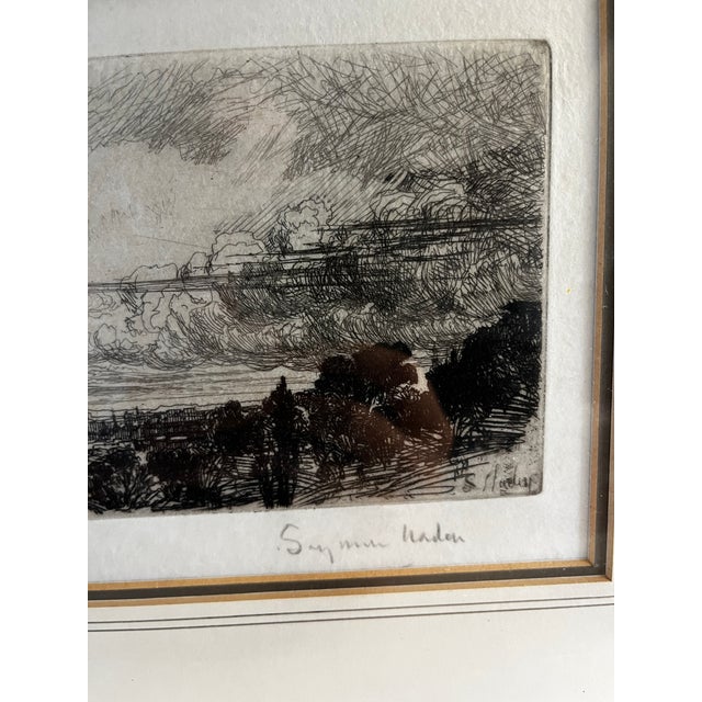 1859 Out of a Study Window Seymour Haden Print, Framed For Sale - Image 4 of 12