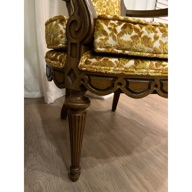 Victorian Antique Victorian Chairs With Velvet Fabric For Sale - Image 3 of 6