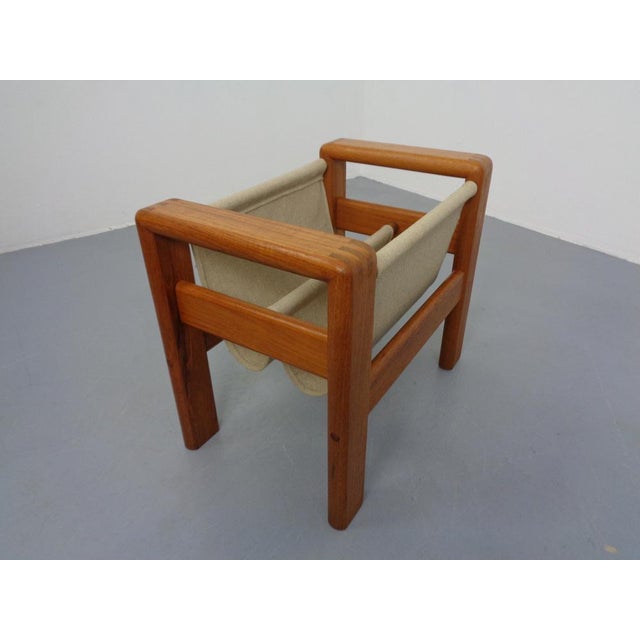 Danish Solid Teak Magazine Rack, 1960s For Sale - Image 6 of 17