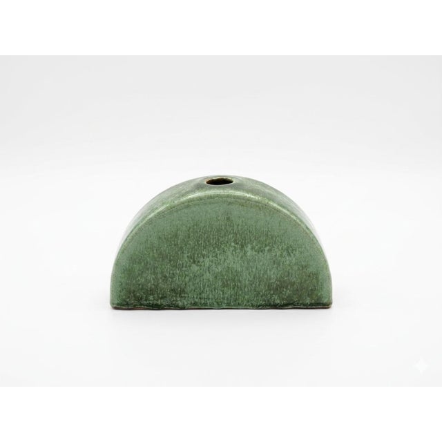 Vintage Green Ceramic Vase, 1970s, in Flawless conditions. Designed 1970 to 1979