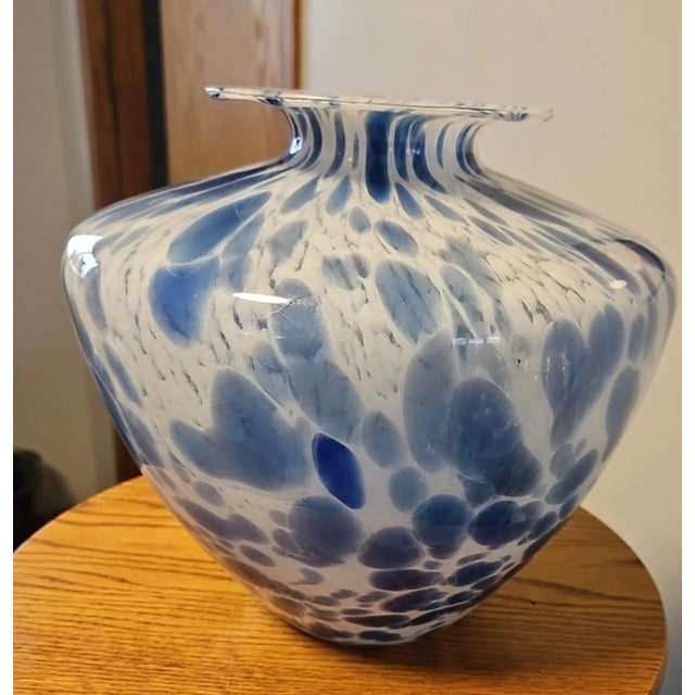 Elegant and eye-catching, this Vetrai Italian glass vase showcases the timeless artistry of hand-blown glass. Crafted in...
