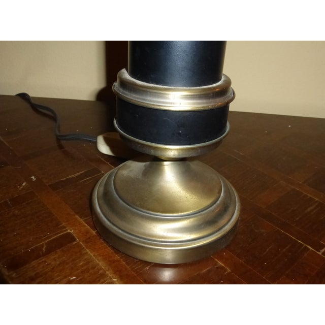 Vintage French Table Lamp With Brass Finial and Black ...