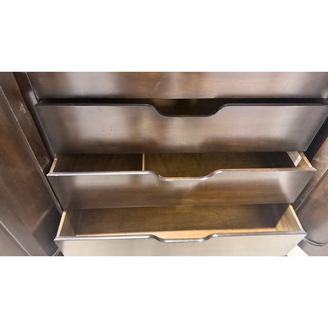 William Doezema for Mastercraft Burl Wood & Brass Armoire, 1970s For Sale - Image 13 of 14