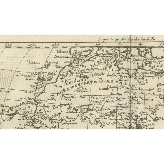 Paper Africa Map by Rigobert Bonne, 1780 For Sale - Image 7 of 10