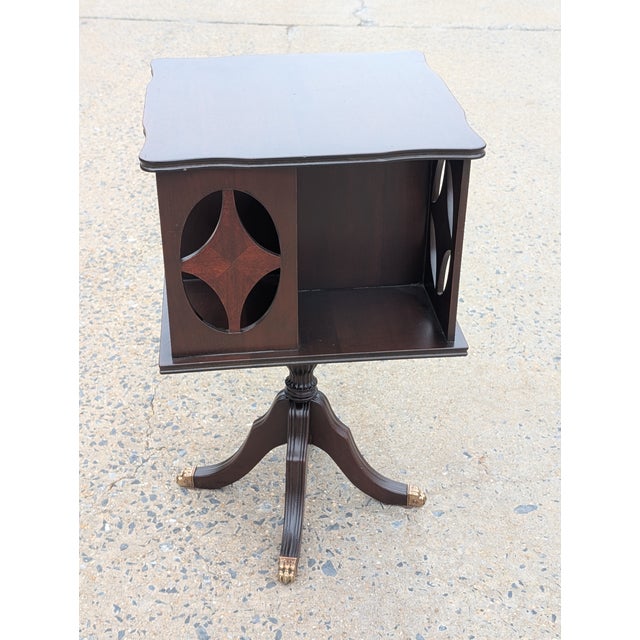 Antique Ferguson Brothers Mfg. Co. Rotating Parlor Chair Side Bookcase/Table For Sale - Image 13 of 13